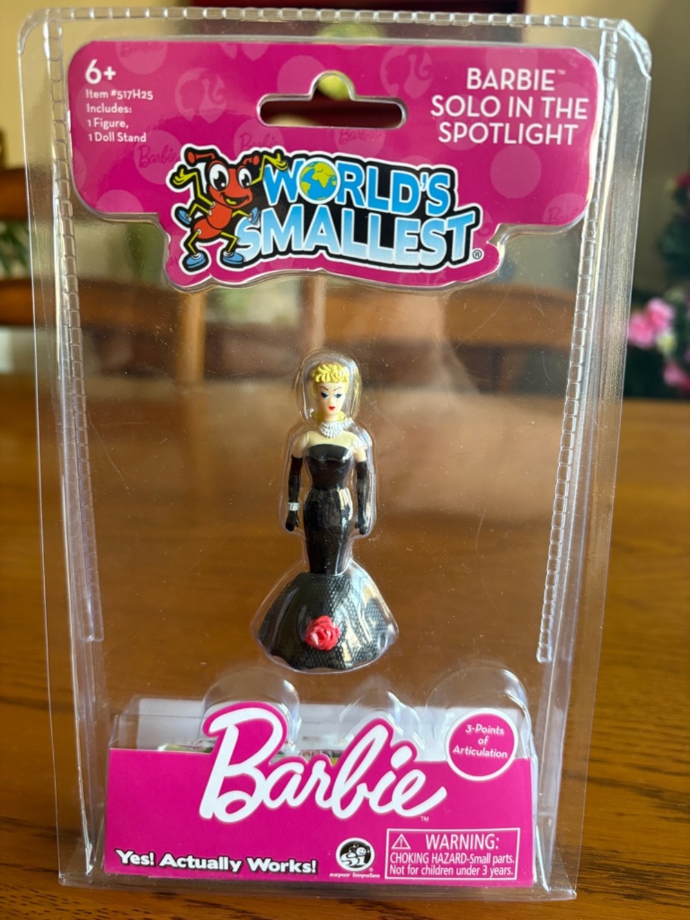 Barbie Mini Figure in Black Gown with Blonde Hair